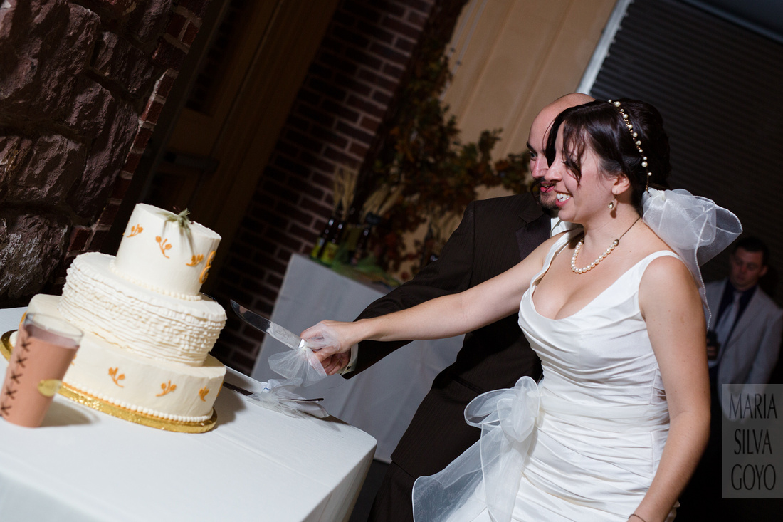 Stoudt's Brewery wedding cake cutting