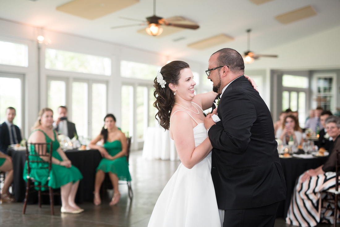 Bride and groom's first dance at Stock's Manor