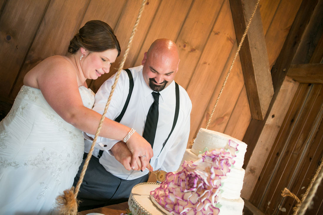 Cake cutting at Stoltzfus Homestead
