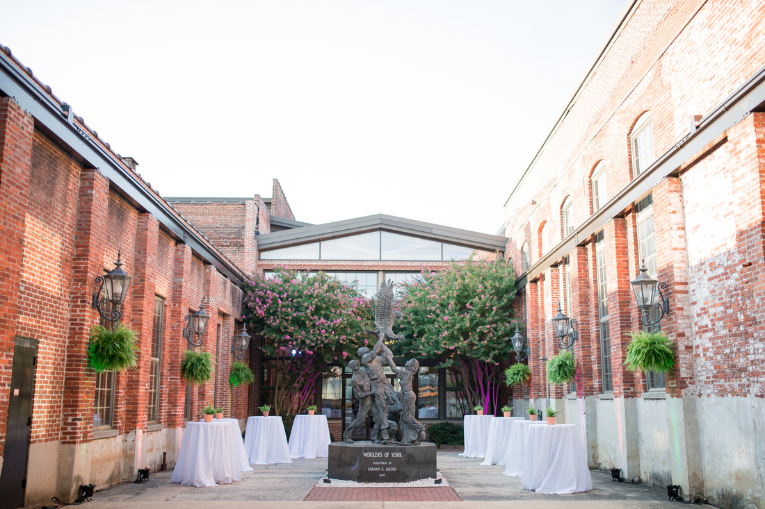 Industrial and Agricultural Patio wedding reception