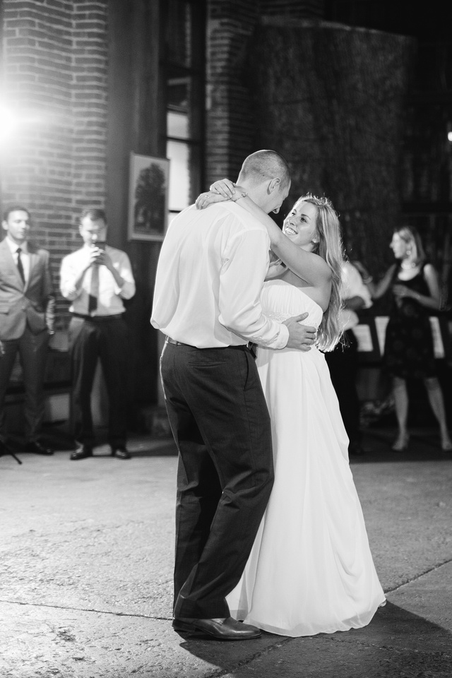 Bride and groom's first dance at the Agricultural and Industrial Museum