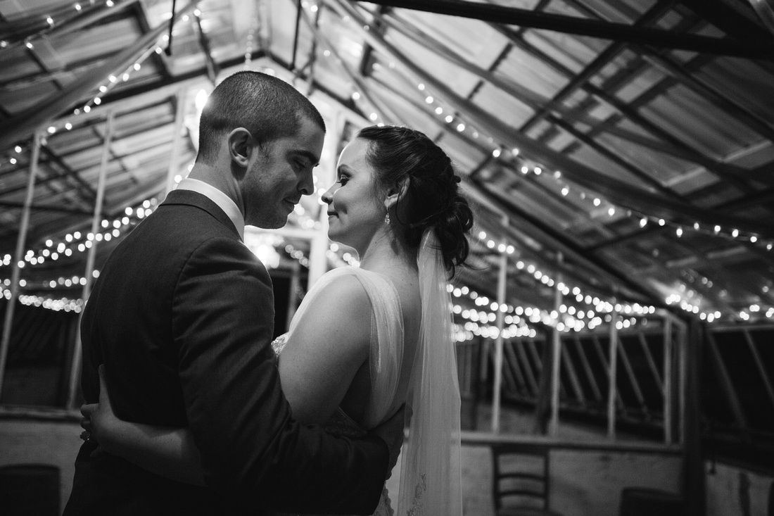 Historic Shady Lane Fall Wedding - Greenhouse Bride and groom photo
