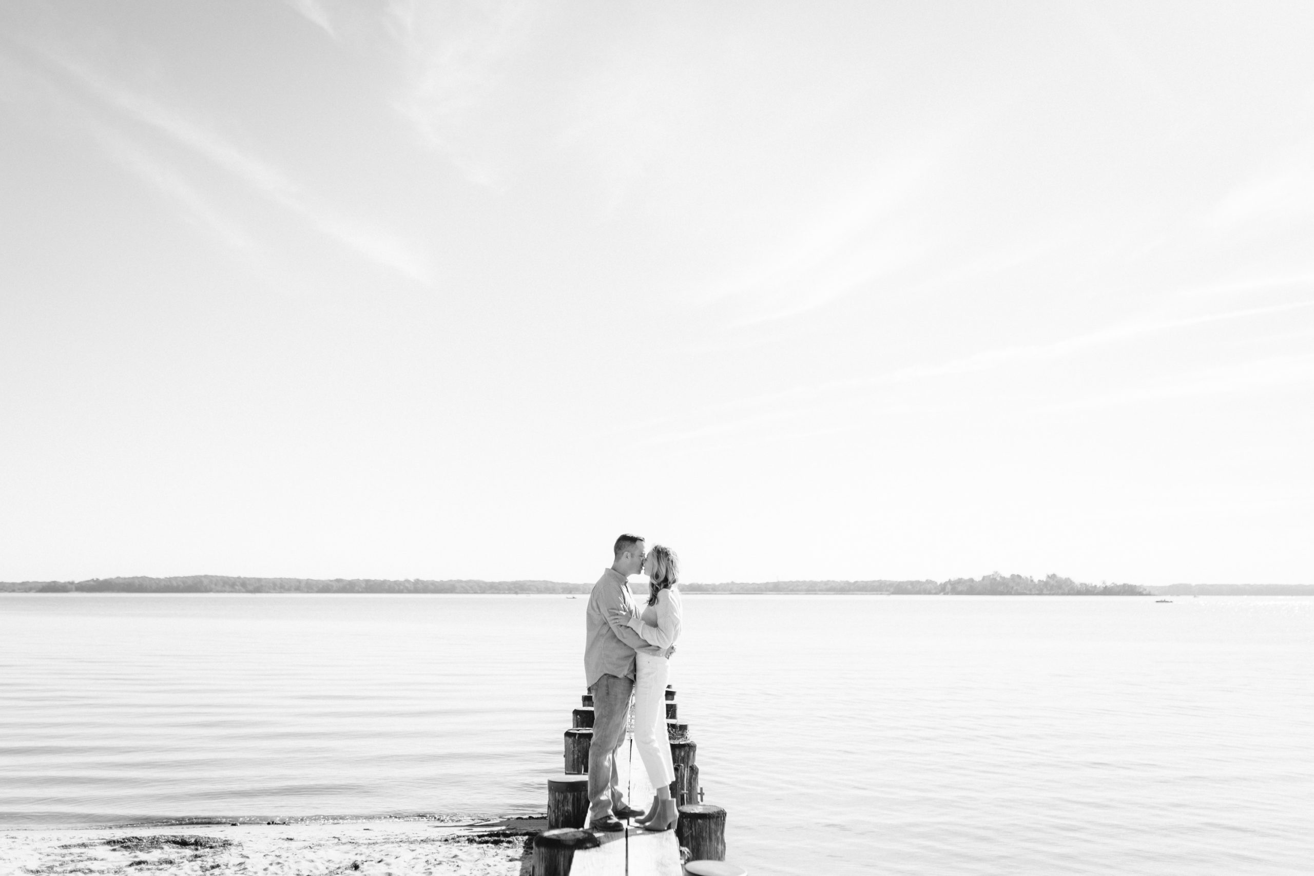 Couple standing on the dock